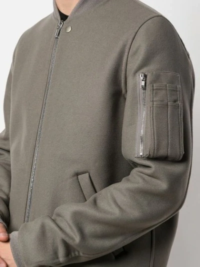 Shop Rick Owens Felt Bomber Jacket In Grey