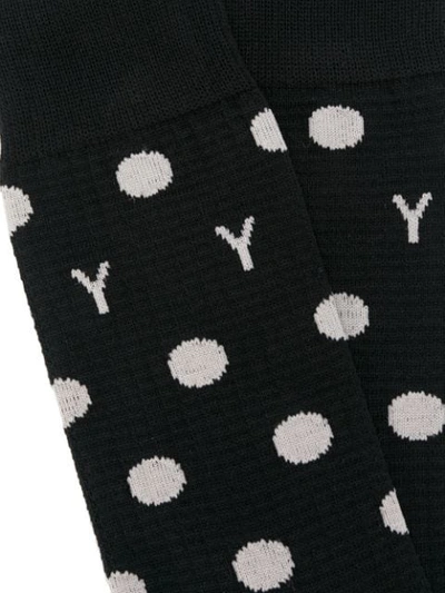 Shop Yohji Yamamoto Polka Dot Socks In Black