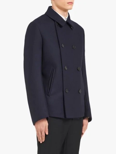 Shop Prada Double Cloth Jacket In Blue