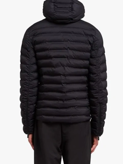 Shop Prada Linea Rossa Hooded Puffer Jacket In Black