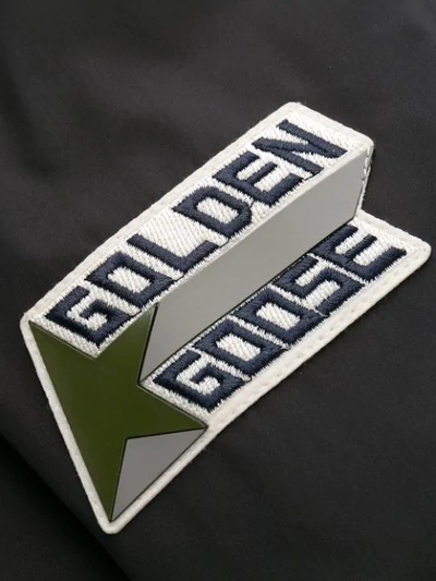 Shop Golden Goose Logo-patch Hooded Jacket In Black