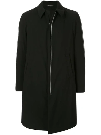 Shop Emporio Armani Lined Shirt-style Coat In Black