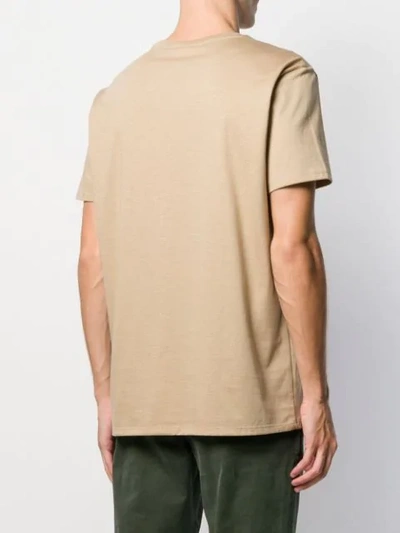 Shop Lacoste Logo Embroidered T-shirt In Neutrals