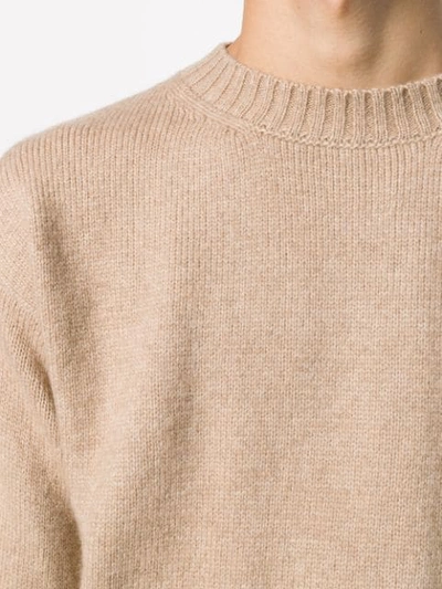 Shop Laneus Crew-neck Knit Jumper In Neutrals