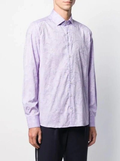 Shop Etro Paisley Long-sleeved Shirt In Purple