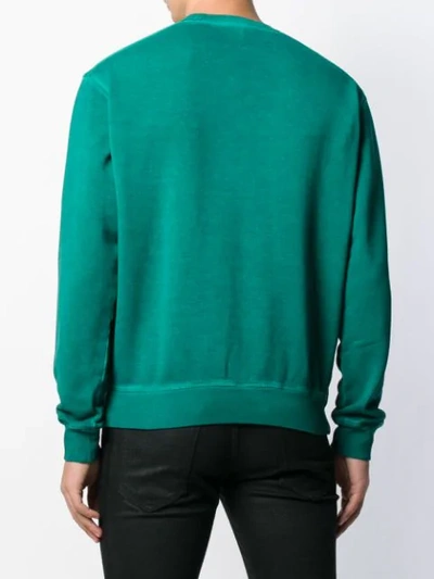 Shop Dsquared2 Printed Logo Jumper In Green