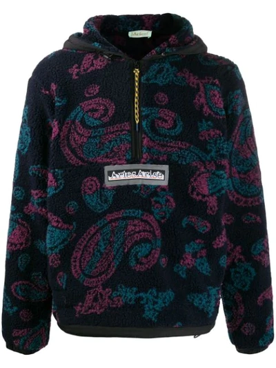 Shop Aries Paisley-print Hoodie In Black