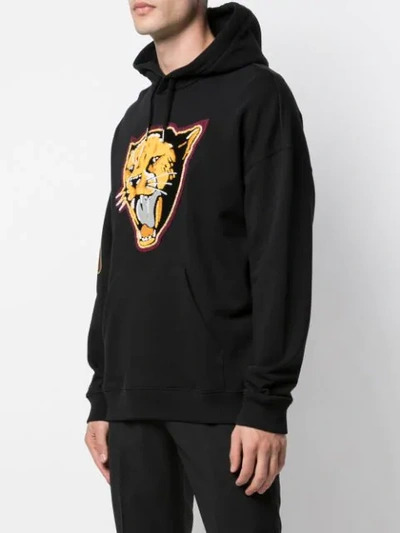 Shop Givenchy Cheetah Patch Hoodie In 001 Black