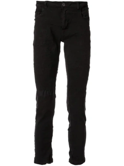 Shop Poème Bohèmien Distressed Slim-fit Jeans In Black