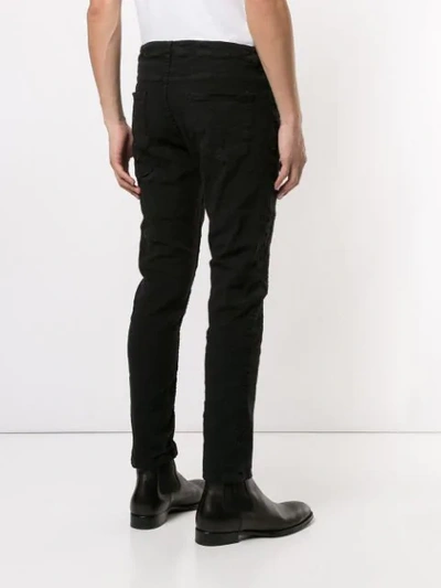Shop Poème Bohèmien Distressed Slim-fit Jeans In Black