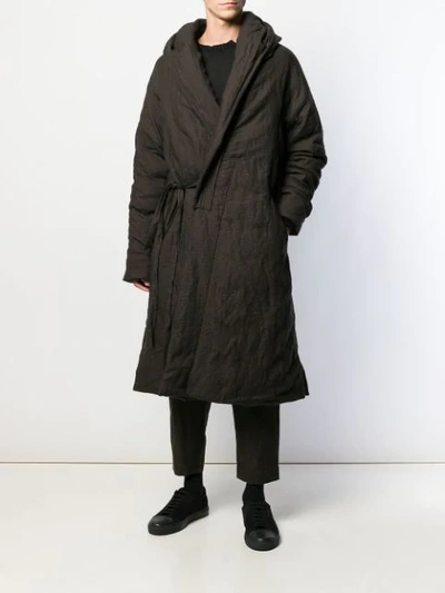 Shop Ziggy Chen Wrap Style Coat In Black