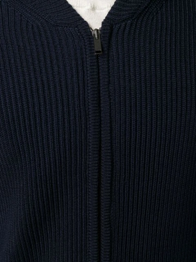 Shop Roberto Collina Ribbed Zip-up Cardigan In Blue