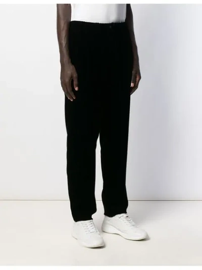 Shop Giorgio Armani Straight-leg Track Pants In Black