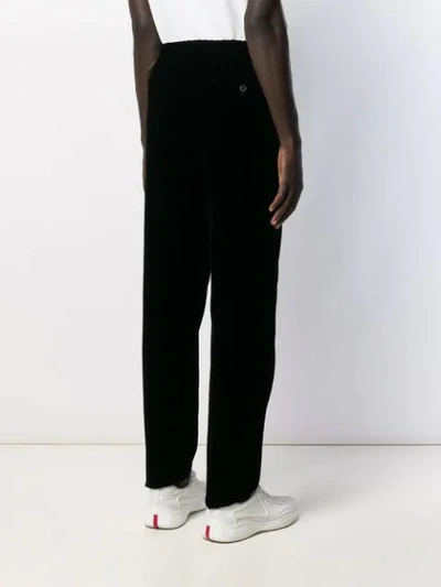 Shop Giorgio Armani Straight-leg Track Pants In Black