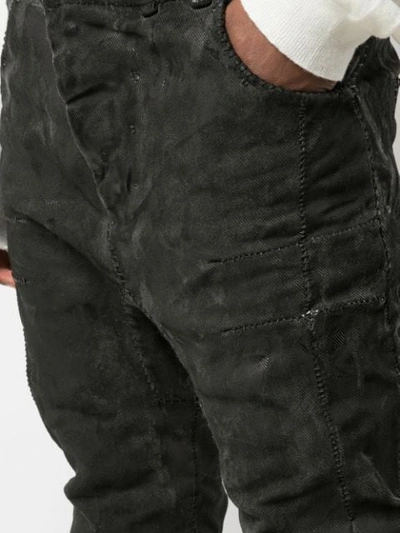 Shop Boris Bidjan Saberi Worn-out Drop-crotch Jeans In Black