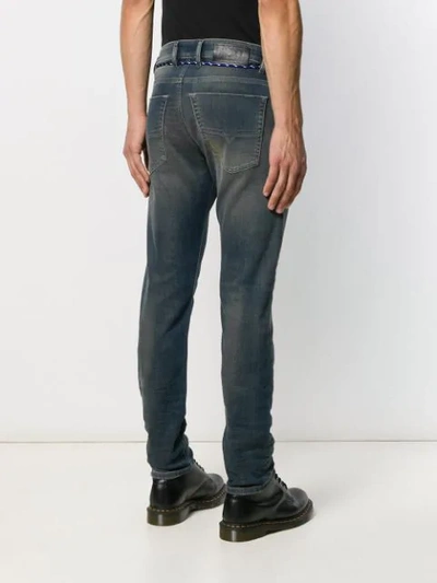 Shop Diesel Belted Slim High-rise Jeans In Blue