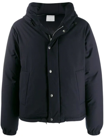 Shop Sandro Hooded Jacket In Blue