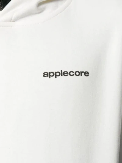 Shop Applecore Sleeveless Logo Printed Hoodie In White