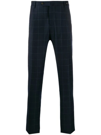 Shop Pt01 Check Tailored Trousers In Blue