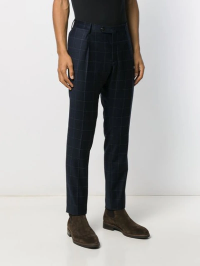 Shop Pt01 Check Tailored Trousers In Blue