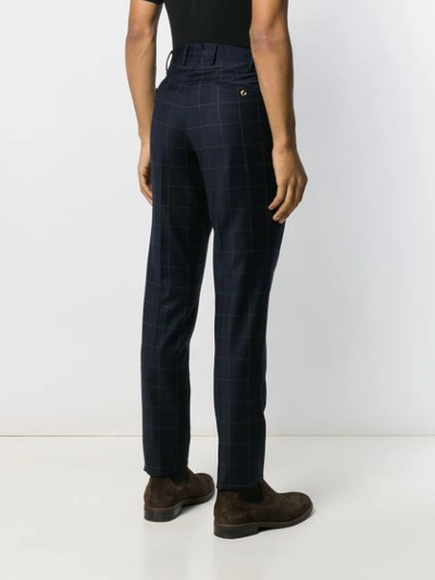 Shop Pt01 Check Tailored Trousers In Blue