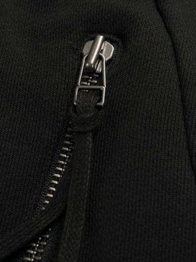 Shop Army Of Me Distressed Zip Front Hoodie In Black