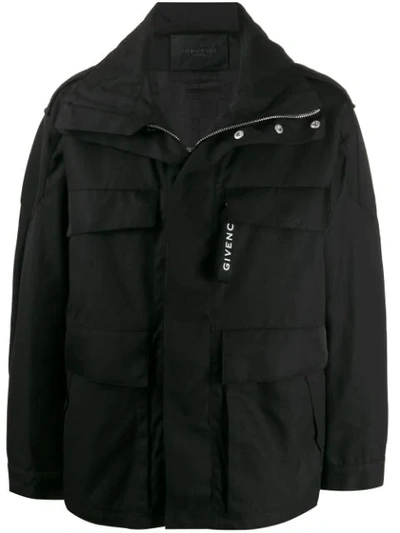 Shop Givenchy Hooded Rain Jacket In Black