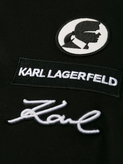 Shop Karl Lagerfeld Embroidered Logo T-shirt In Black