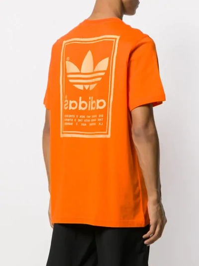 Shop Adidas Originals Logo Print T-shirt In Orange