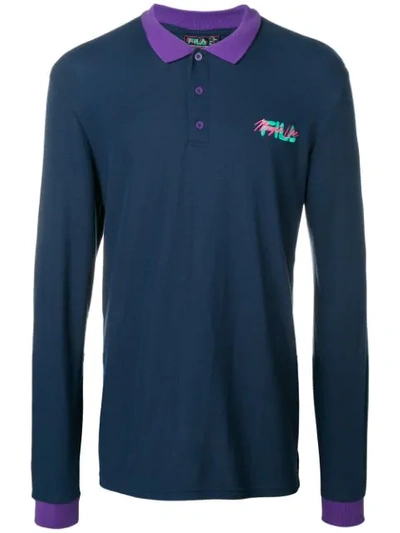 Shop Fila Magic Line Polo Shirt In Blue