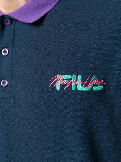 Shop Fila Magic Line Polo Shirt In Blue