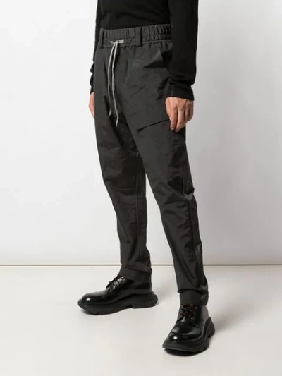 Shop Taichi Murakami Drawstring Cargo Trousers In Black
