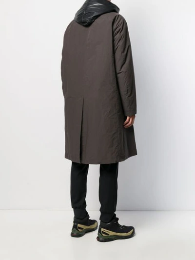 Shop Attachment Hooded Layered Coat In Grey