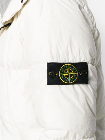 Shop Stone Island Padded Short Jacket In White