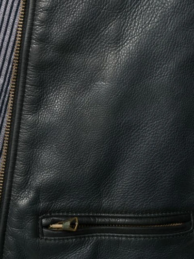 Pre-owned Giorgio Armani 1990's Zipped Leather Vest In Grey