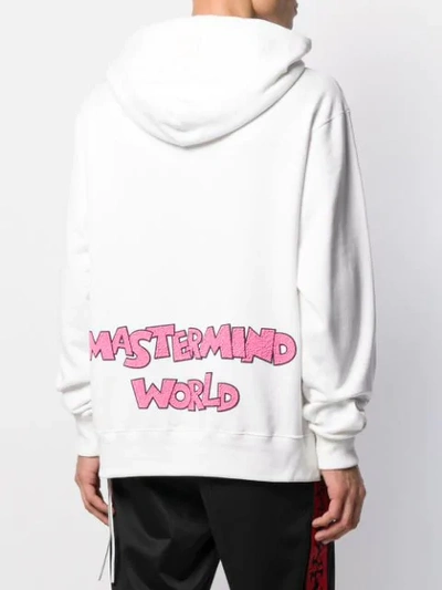 Shop Mastermind Japan Textured Logo Hoodie In White