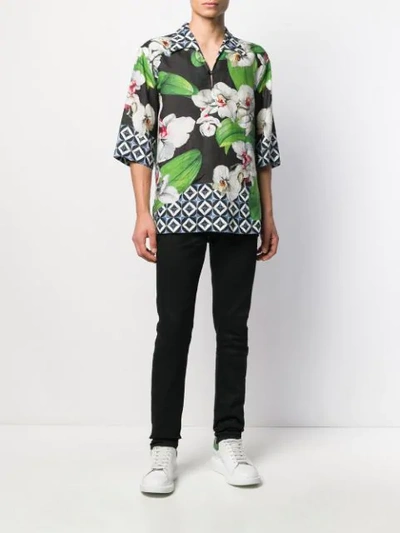 Shop Dolce & Gabbana Orchid Print Hawaiian Shirt In Hnih1