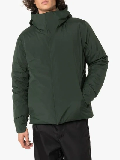 Shop Veilance Padded Zip-front Jacket In Green