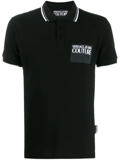 Shop Versace Jeans Couture Polo Shirt In Black