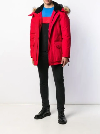Shop Arctic Explorer Chill Parka Coat In Red