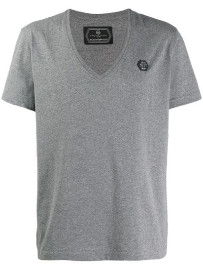 Shop Philipp Plein V-neck T-shirt In Grey
