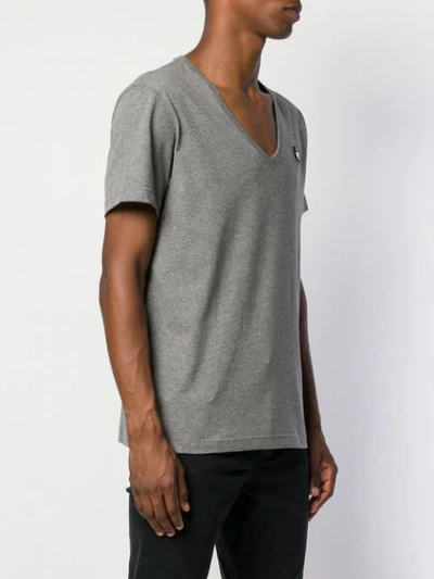 Shop Philipp Plein V-neck T-shirt In Grey