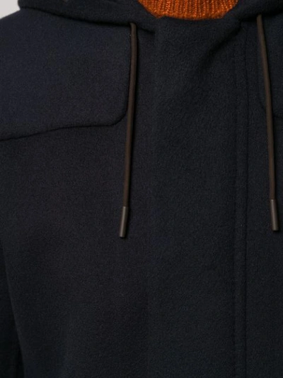 Shop Ermenegildo Zegna Classic Hooded Coat In Blue