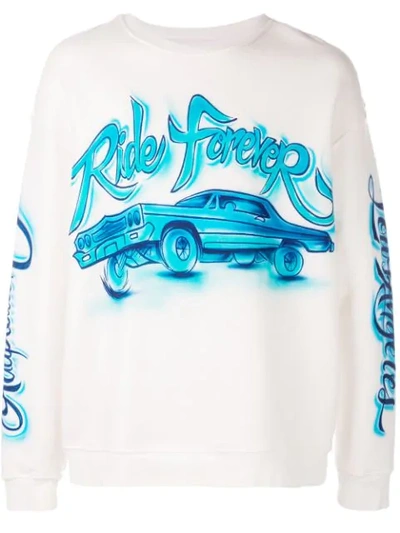 Shop Adaptation Sweatshirt Mit "ride Forever"-print - Weiss In White