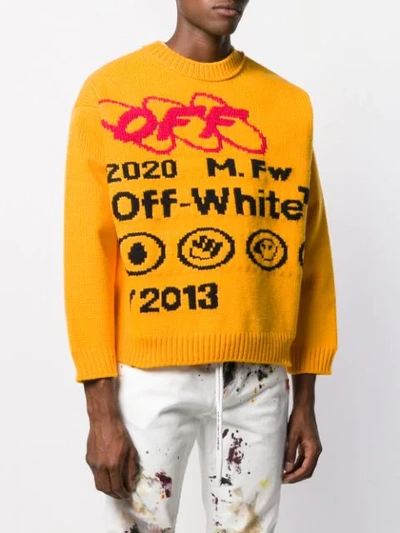 Shop Off-white Industrial Y013 Knitted Jumper In Yellow