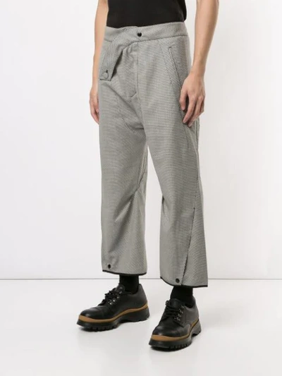 Shop Kiko Kostadinov Micro Print Loose Fit Trousers In Grey