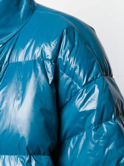 Paura Oversized Quilted Coat In Blue