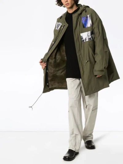 Shop Raf Simons Kapuzenparka Mit Patches In 00023 Khaki