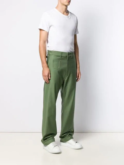 Shop Junya Watanabe Man Wide-leg Trousers - Green