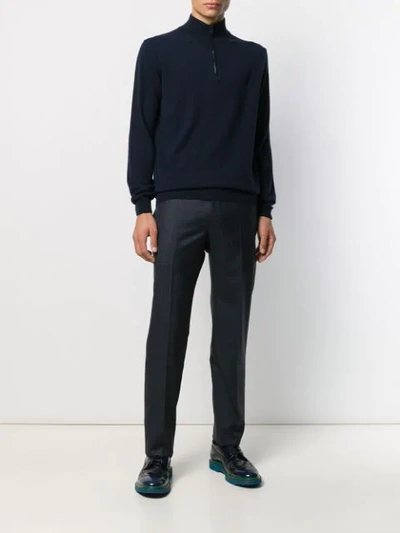 Shop Corneliani Pullover Mit Reissverschluss In 001 Navy